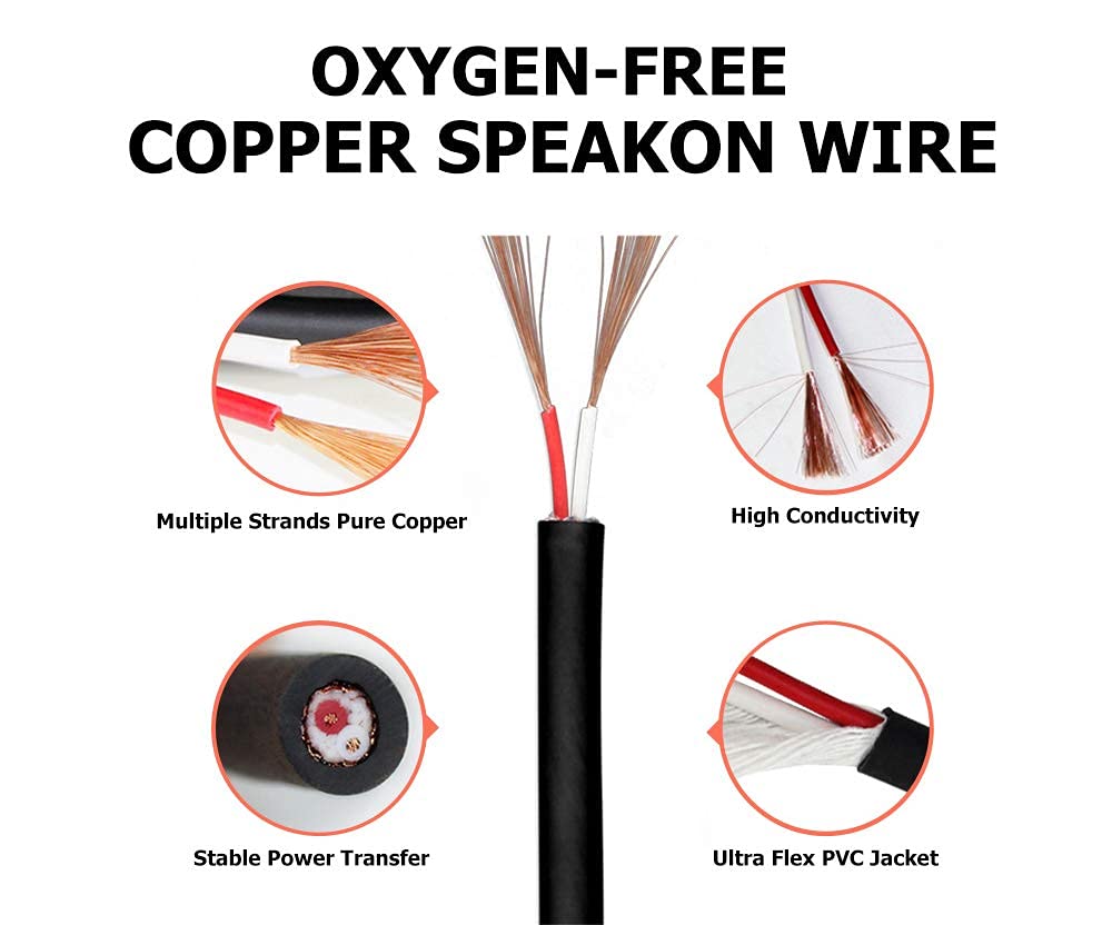 SpeakOn Extension Cable 50 Feet Male to Male Speaker Wire K48633