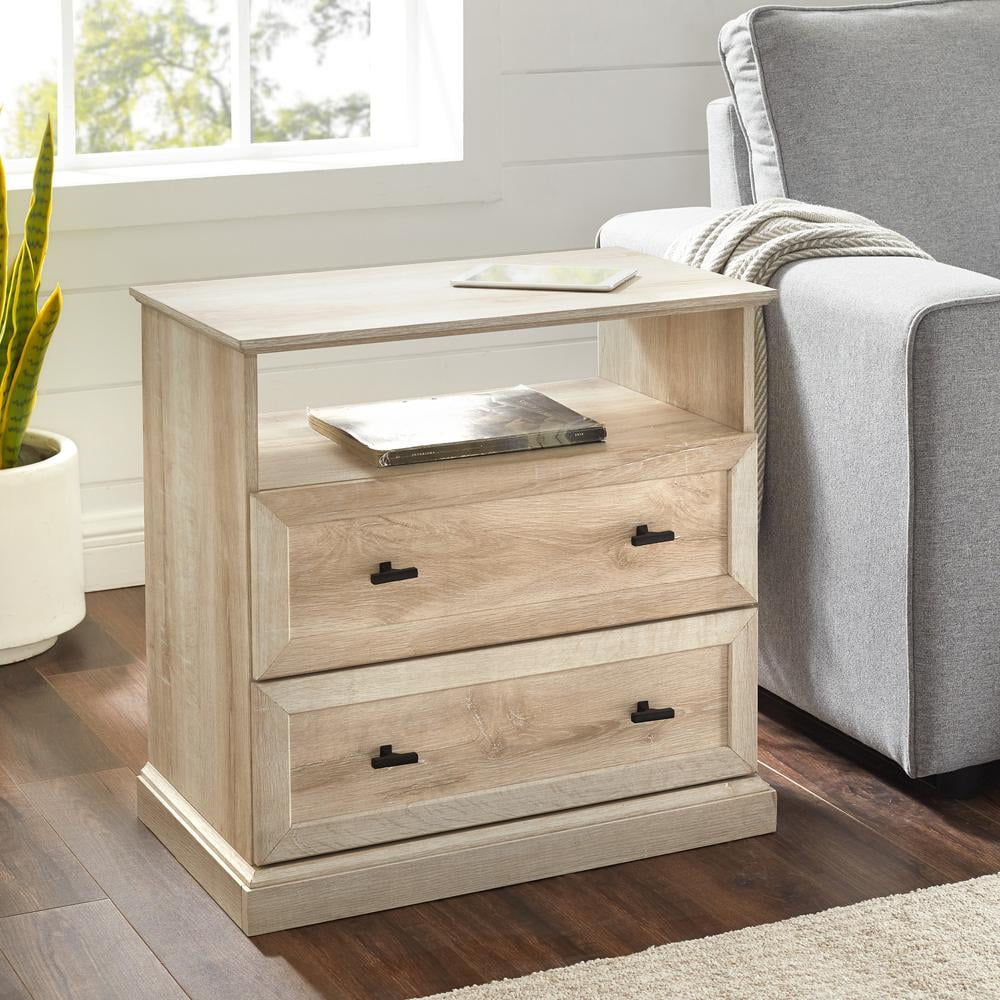 2-Drawer White Oak Nightstand K9362