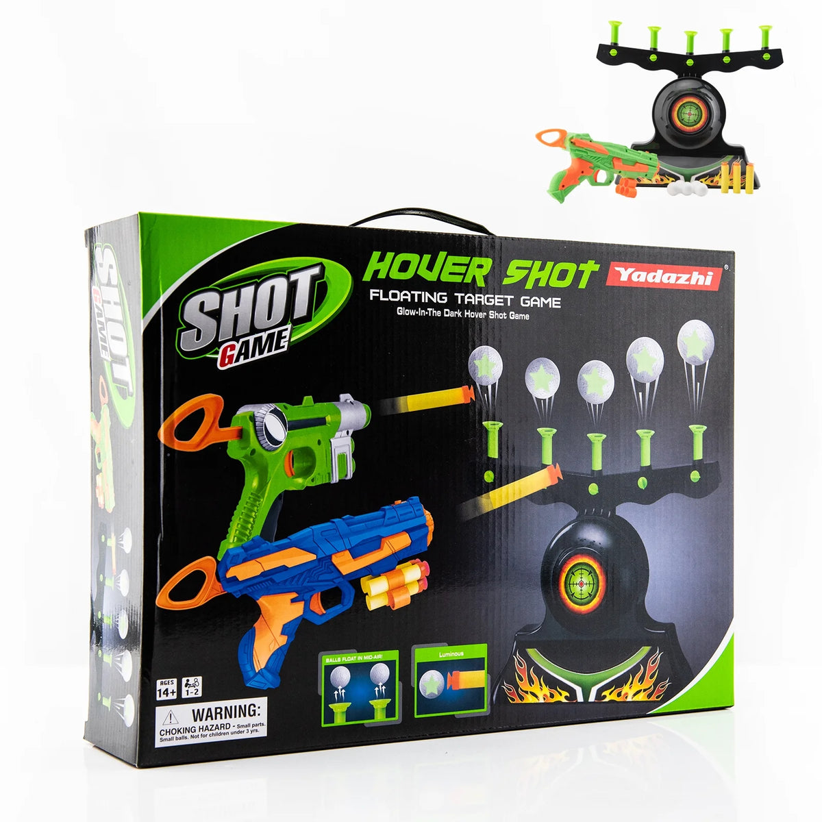 Glow in The Dark Floating Ball Target Practice Toys with 10 Soft Foam Balls B815
