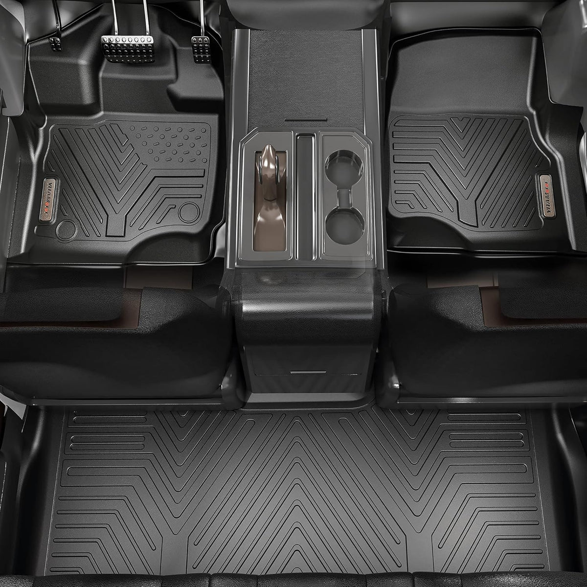 Black TPE Floor Mats Cargo Trunk Liners Set for Honda CR-V J302
