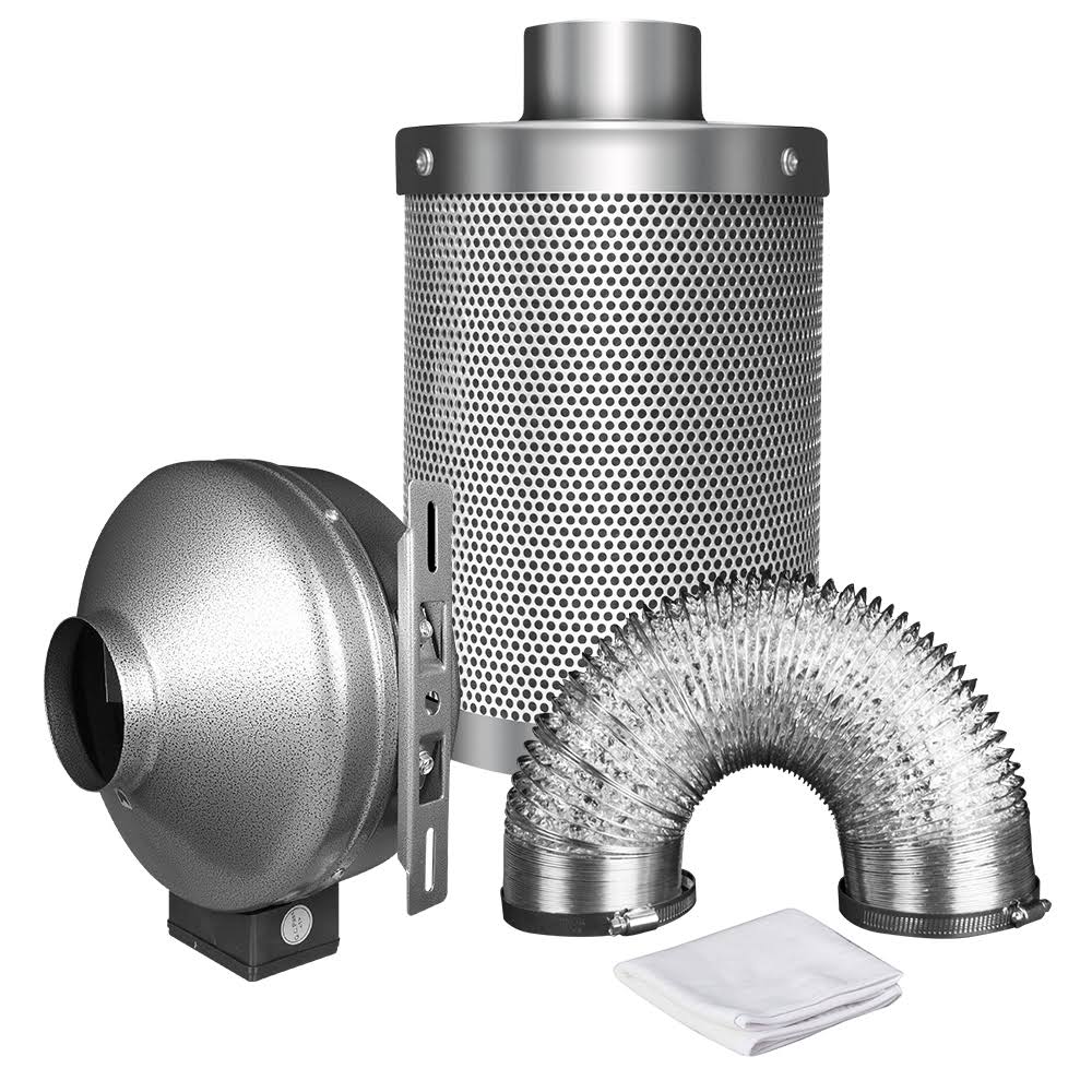 8 inch 750 CFM Inline Fan Carbon Filter Ducting Combo K788