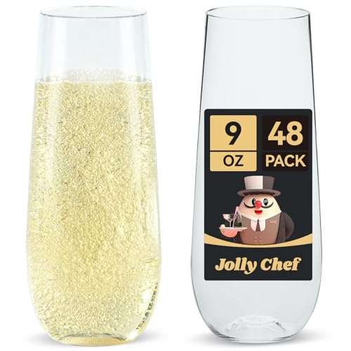 24 Pack 9 Oz Clear Plastic Champagne Flutes J251