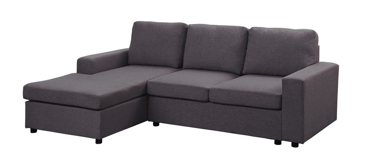 Dark Gray Linen Sofa with Reversible Chaise Y313