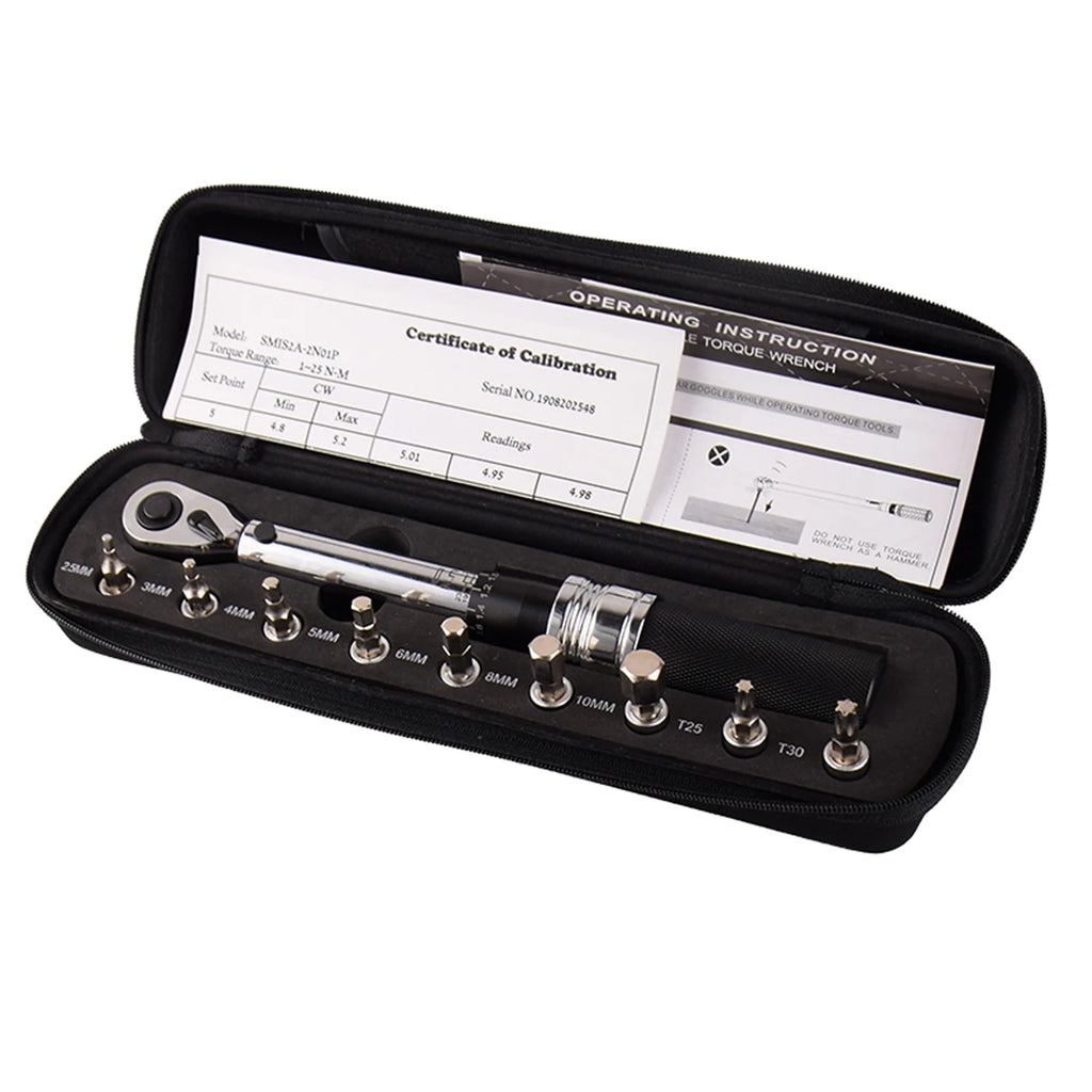 1/4" DR 1-25Nm Mini Adjustable Bike Torque Wrench Set O839595
