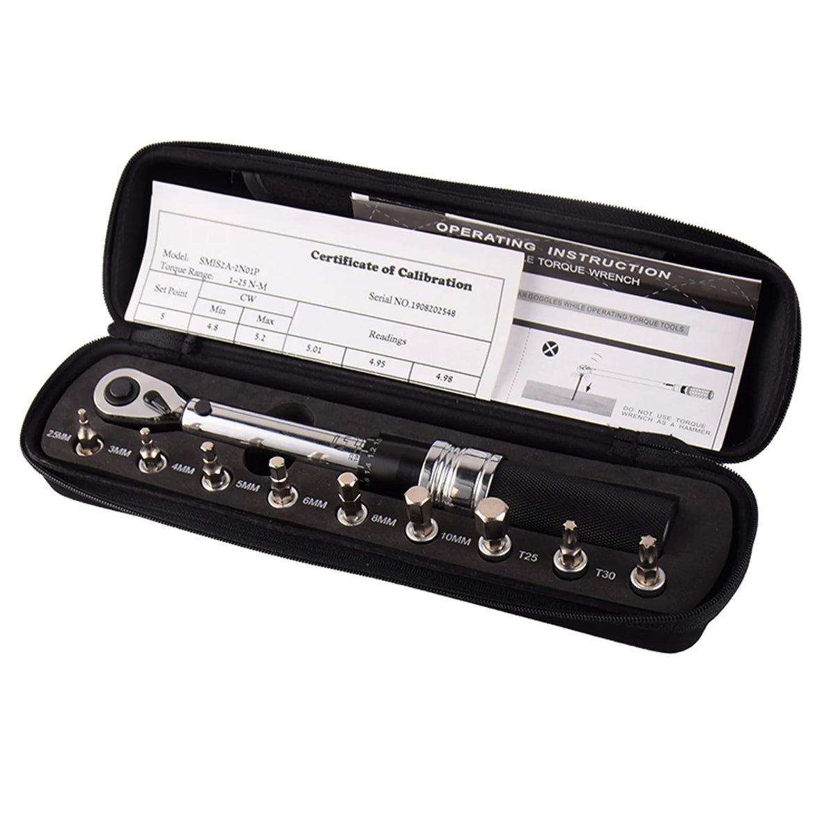 1/4" DR 1-25Nm Mini Adjustable Bike Torque Wrench Set O839595