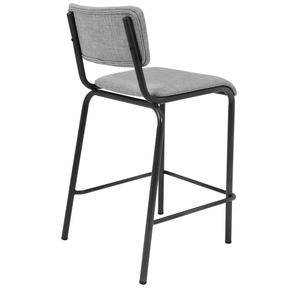 26" Gray Fabric Counter Stool Set of 4 X992058