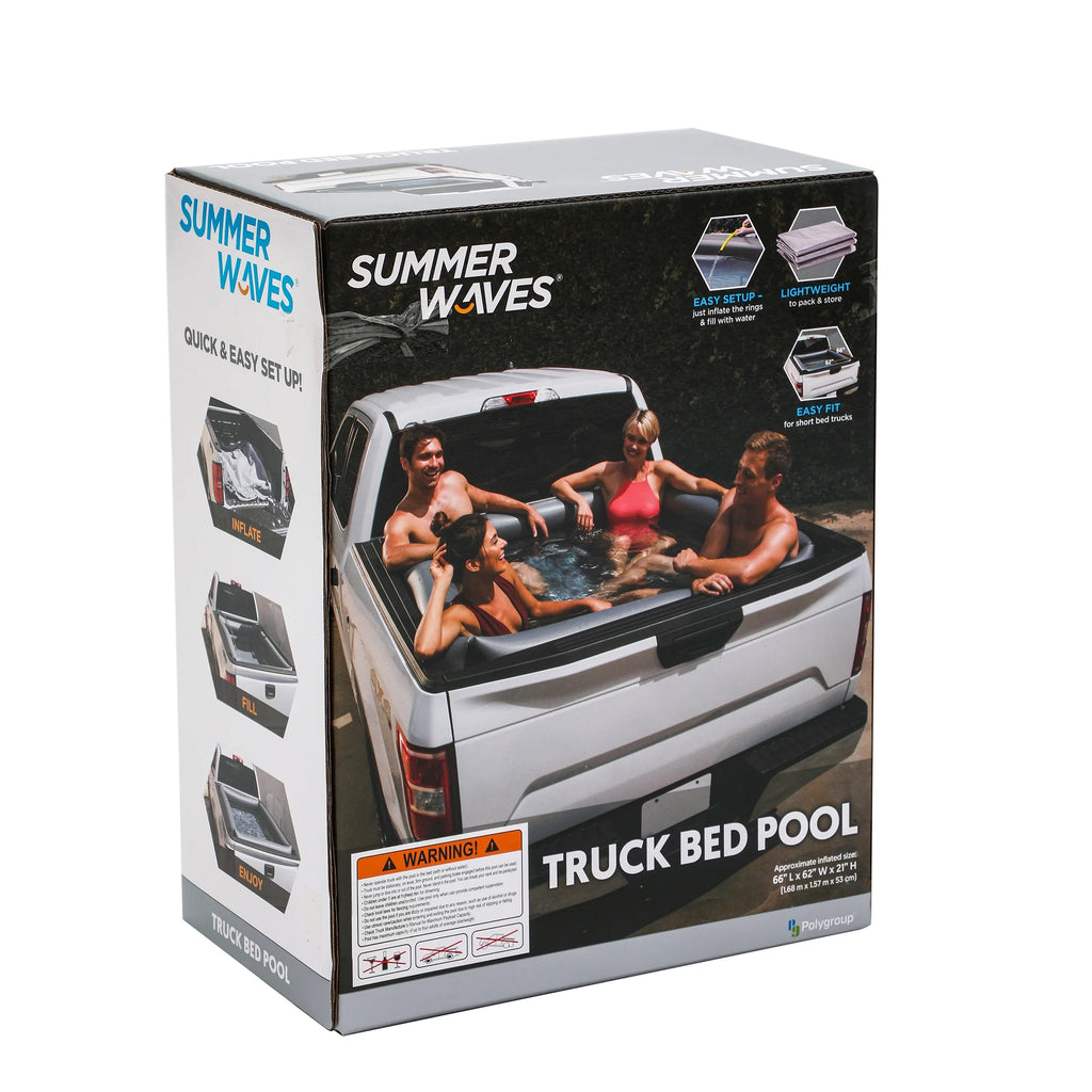 Gray Rectangular Inflatable Truck Bed Pool K461952