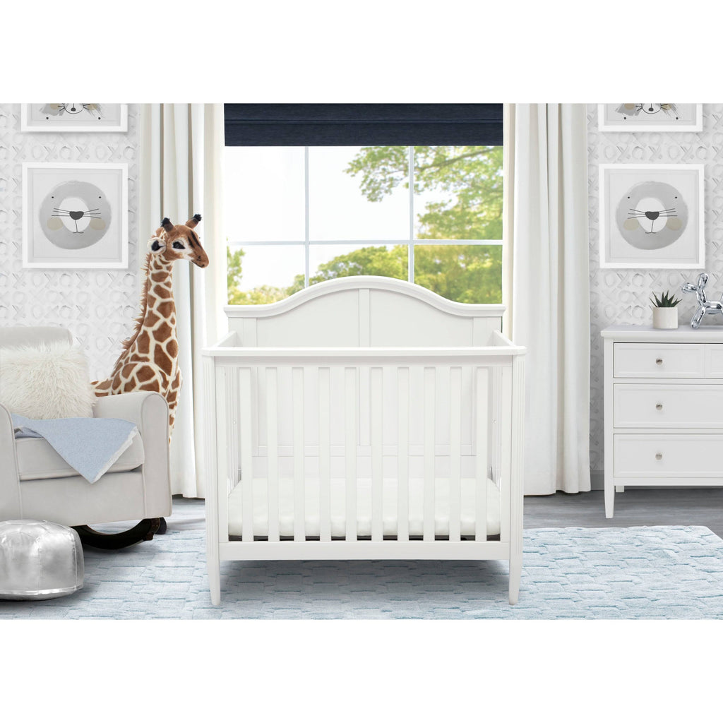 Mini Convertible Baby Crib with Mattress in Bianca White P166583