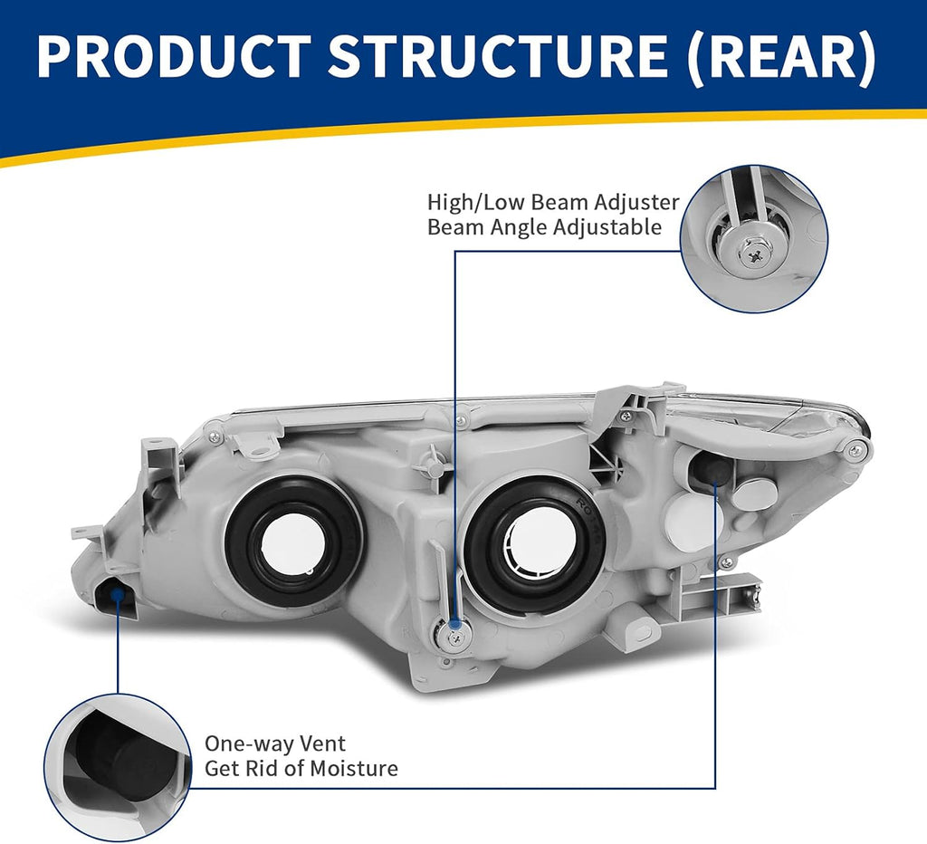 Headlight Assembly with Chrome Housing Clear Lens Y91463