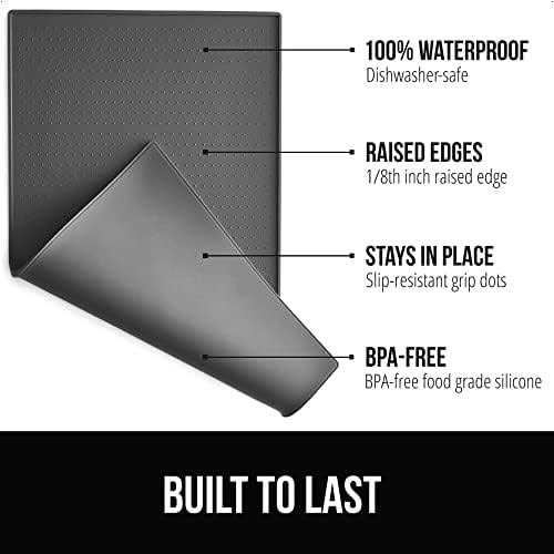 100% Waterproof Raised Edge BPA Free Silicone Pet Feeding Mat N946907