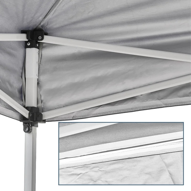 White 10x10ft Pop Up Gazebo with 4 Sidewalls 1 Door & 3 Windows I213546