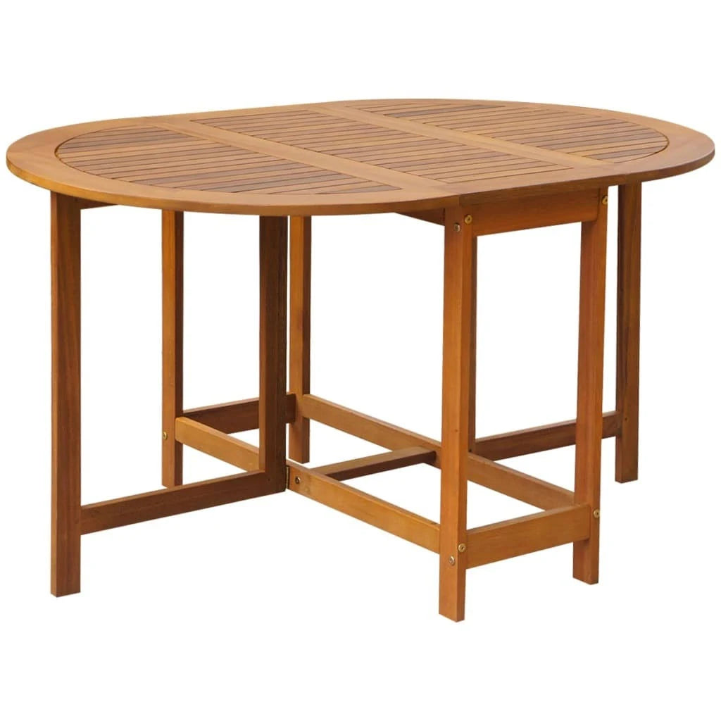 5 Piece Folding Outdoor Dining Set Solid Acacia Wood I877