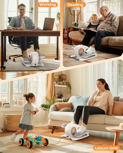 Under Desk Elliptical Electric Leg Exerciser with Remote Control Q41860