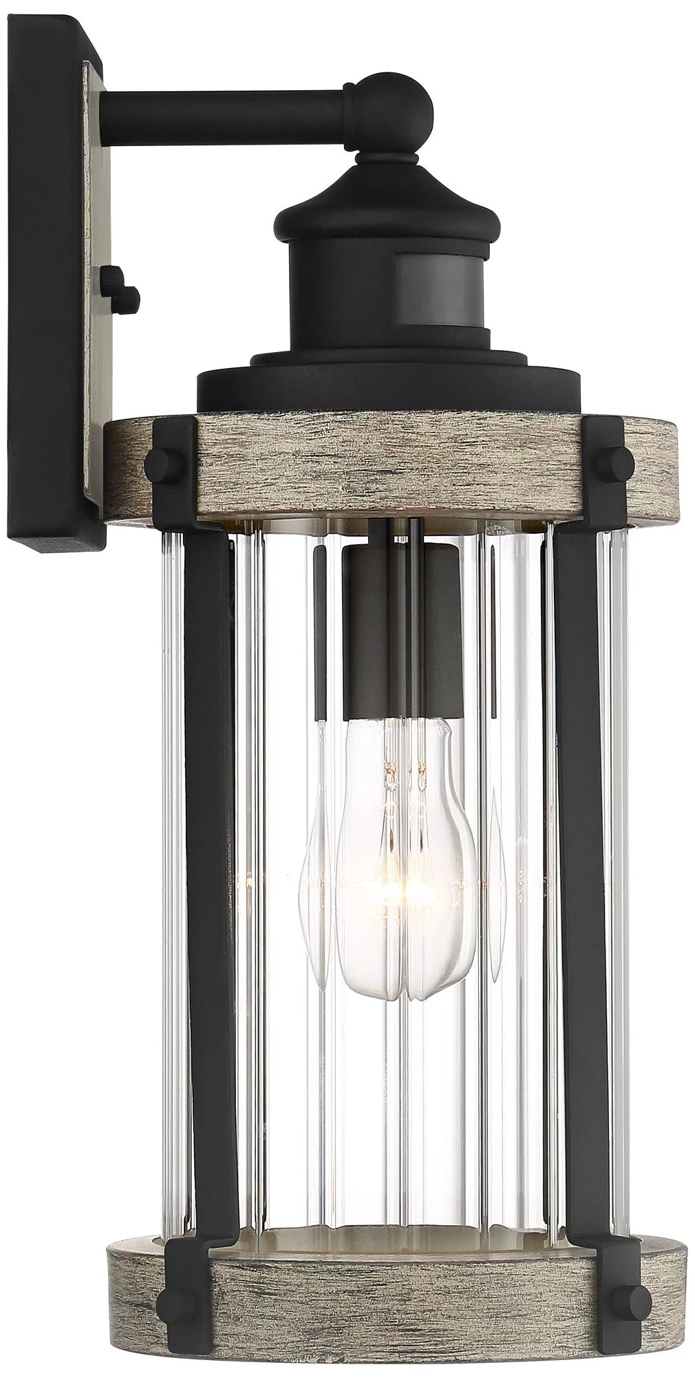 Set of 2 Gray Black Motion Sensor Dusk to Dawn Outdoor Wall Light W16274