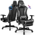 Gray Gaming Chair with Speakers and Footrest C5532