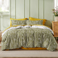 Sage Green Floral Queen Size Comforter Set N171