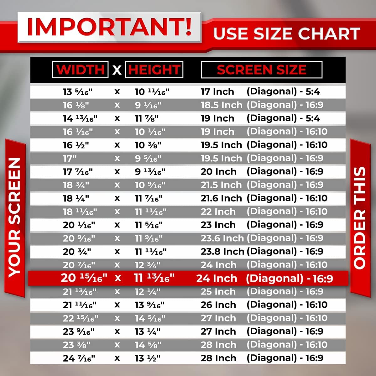 24 Inch Computer Privacy Screen Filter for 16:9 Widescreen Monitor, Pack of 2 T7926