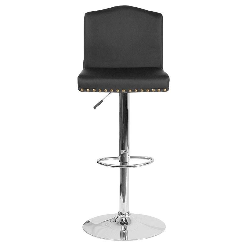 Black Leather Adjustable Height Barstool Z5002