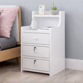 White 3 Drawer Nightstand J648