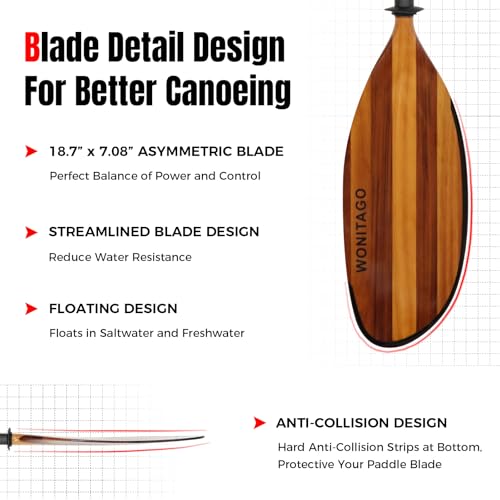 Full Carbon Fiber Shaft Wooden Blade Adjustable Kayak Paddle T555