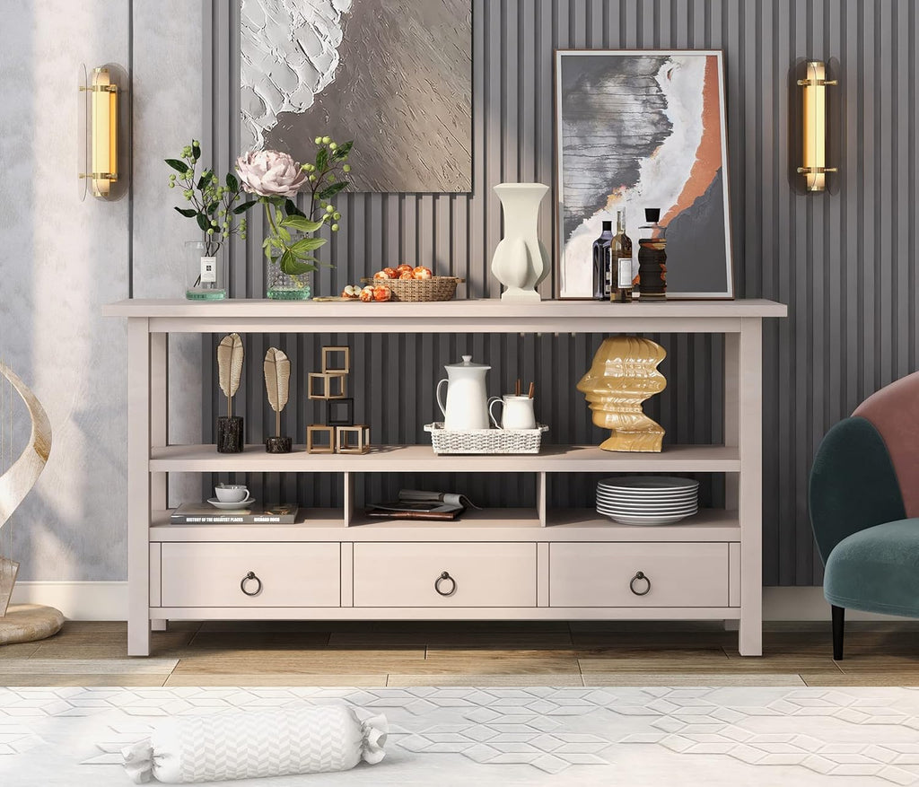 Navy Blue MDF 6 Drawer Sideboard Console Table Q153379