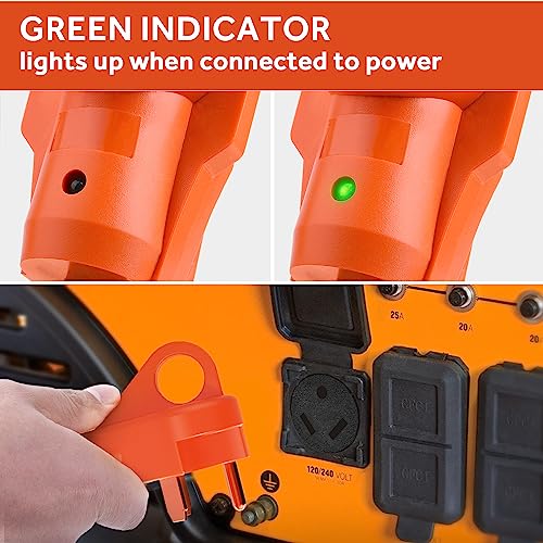 30 Amp RV Generator Adapter Cord 4 Prong NEMA L14-30P to TT-30R STW 10/3 Power Cord (18 Inch) U395752