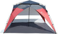 Red/Grey 2-4 Person UPF50+ Beach Tent with Carry Bag E112450