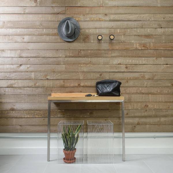 1 in. x 8 in. x 8 ft. Barn Wood Pine Board Driftwood Brown (3 per Box) Z1293
