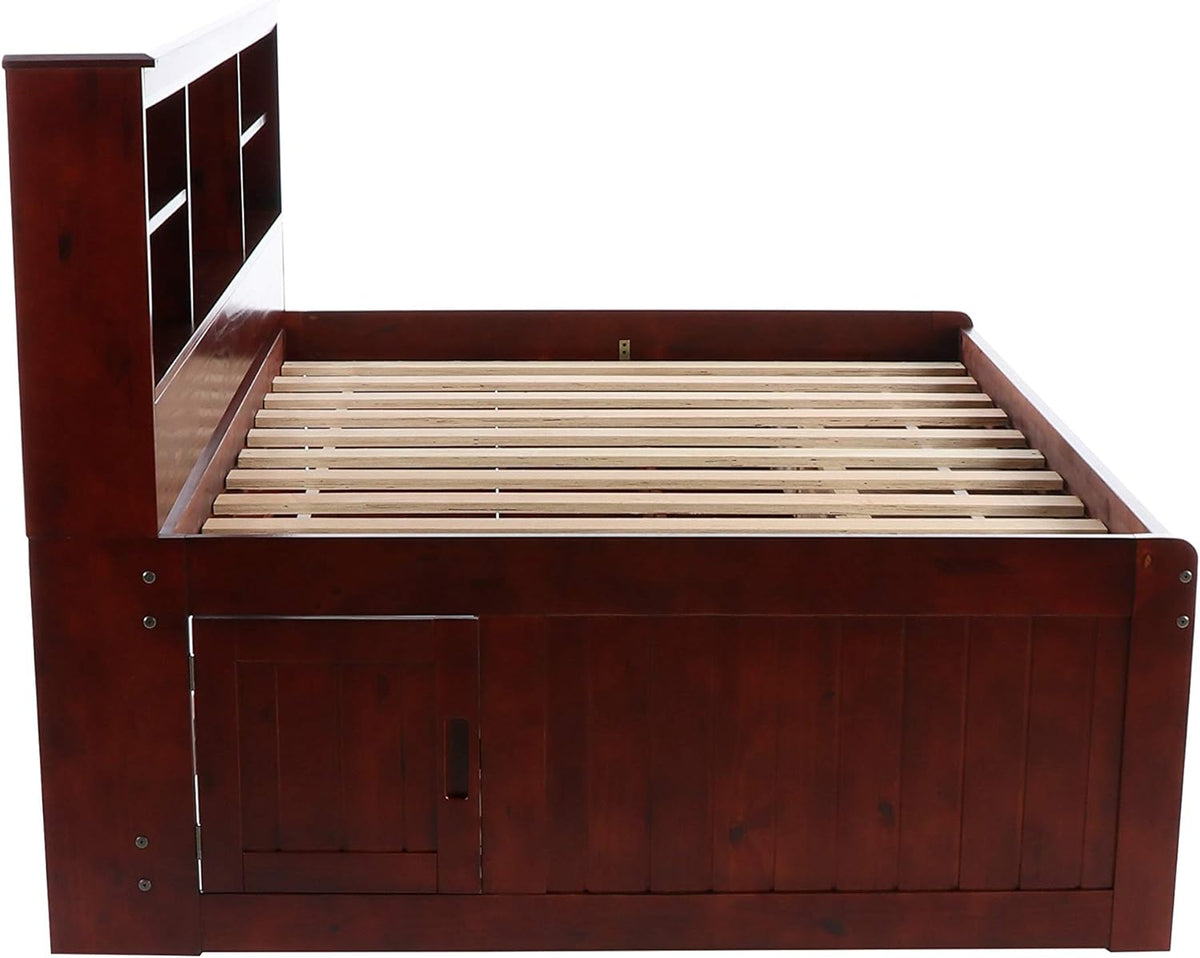 Full Bookcase Daybed with 3 Drawers & Trundle Merlot U431178