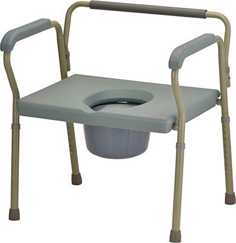 Grey Heavy Duty Bariatric Commode Chair with Drop-Arm R31585