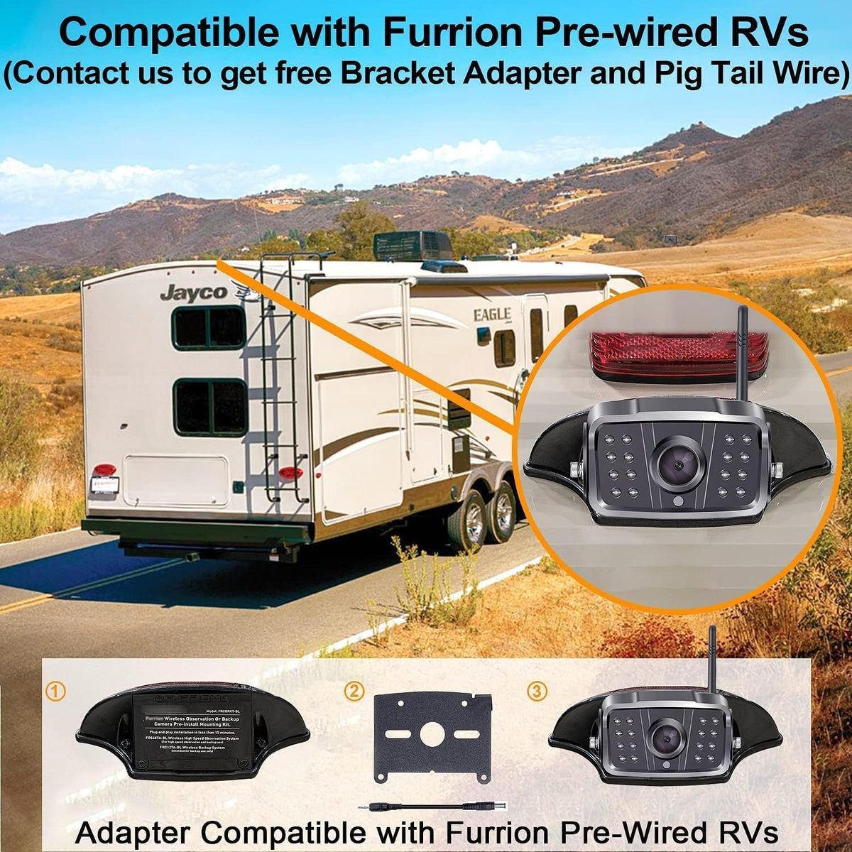 HD 1080P Wireless Backup Camera with 7" Touch Key Monitor E1751