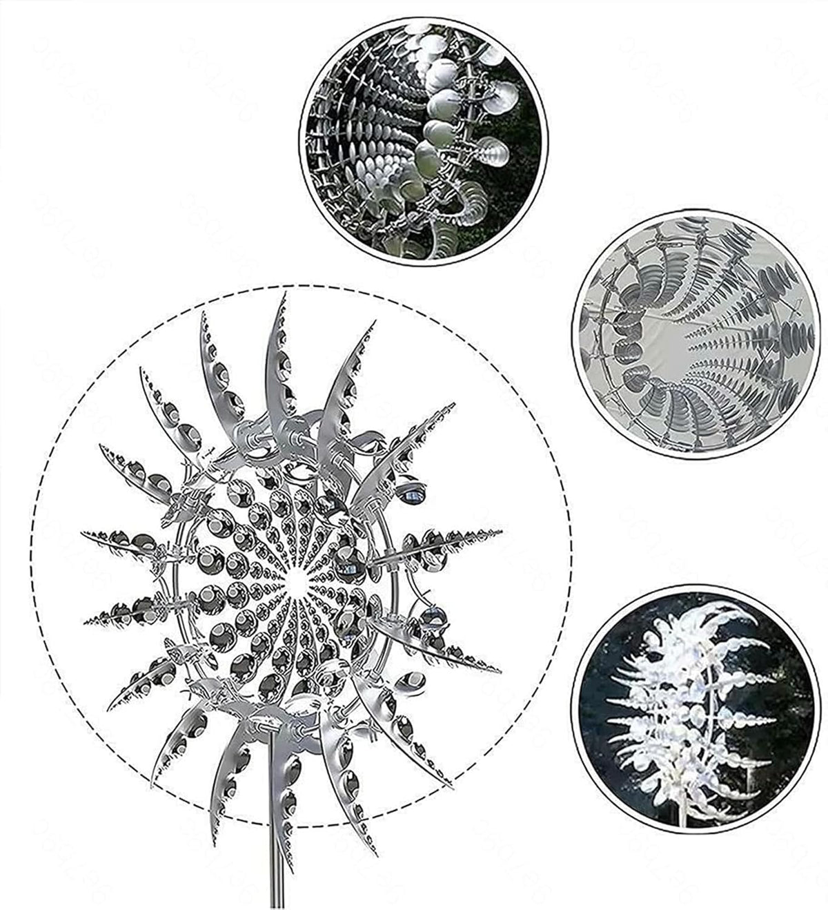 Wind Powered Kinetic Metal Windmill G920721