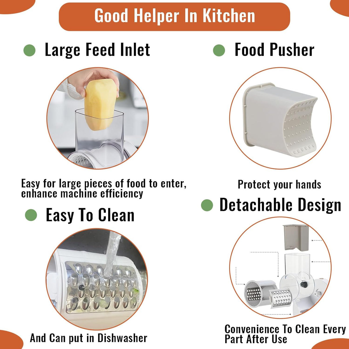 Electric Cheese Grater with 3 Changeable Blades F357095