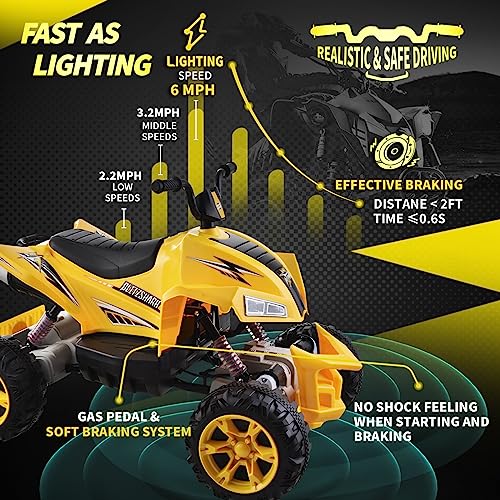 Black 24V Ride on ATV Kids Quad 4-Wheeler Electric 4WD with 9AH Battery K799