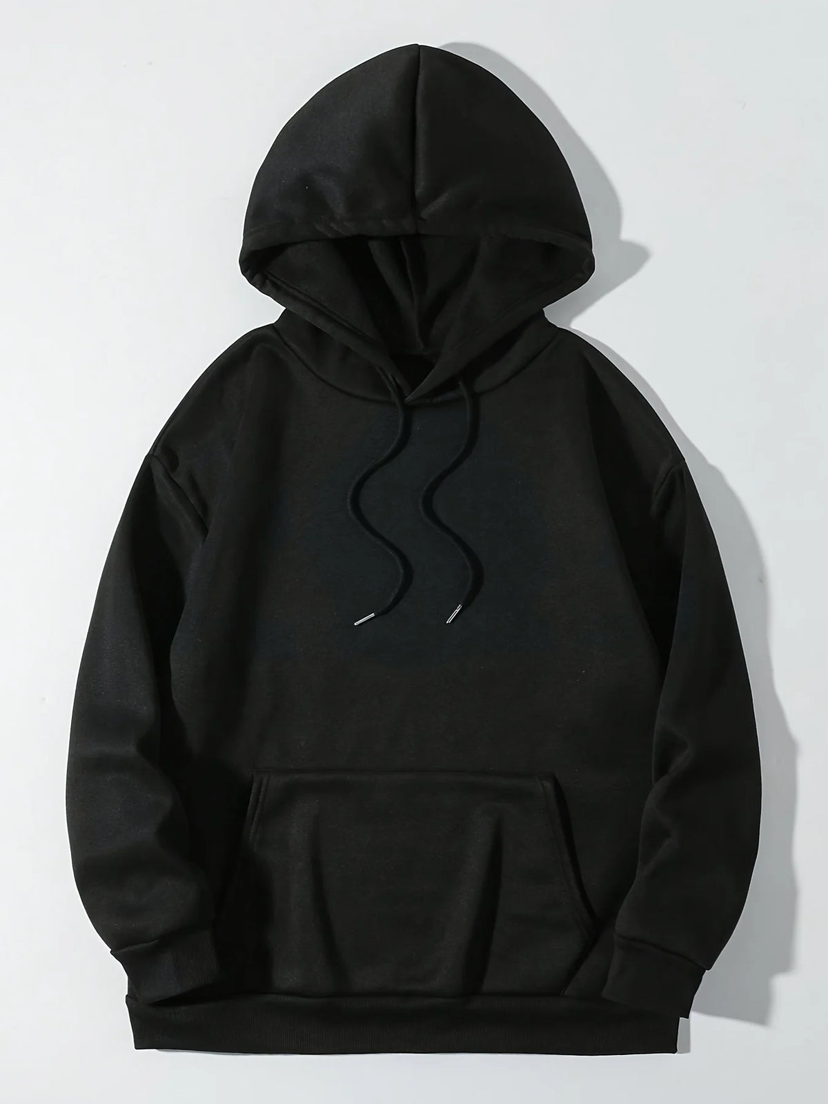 Black Butterfly & Slogan Print Thermal-Lined Hoodie K954256