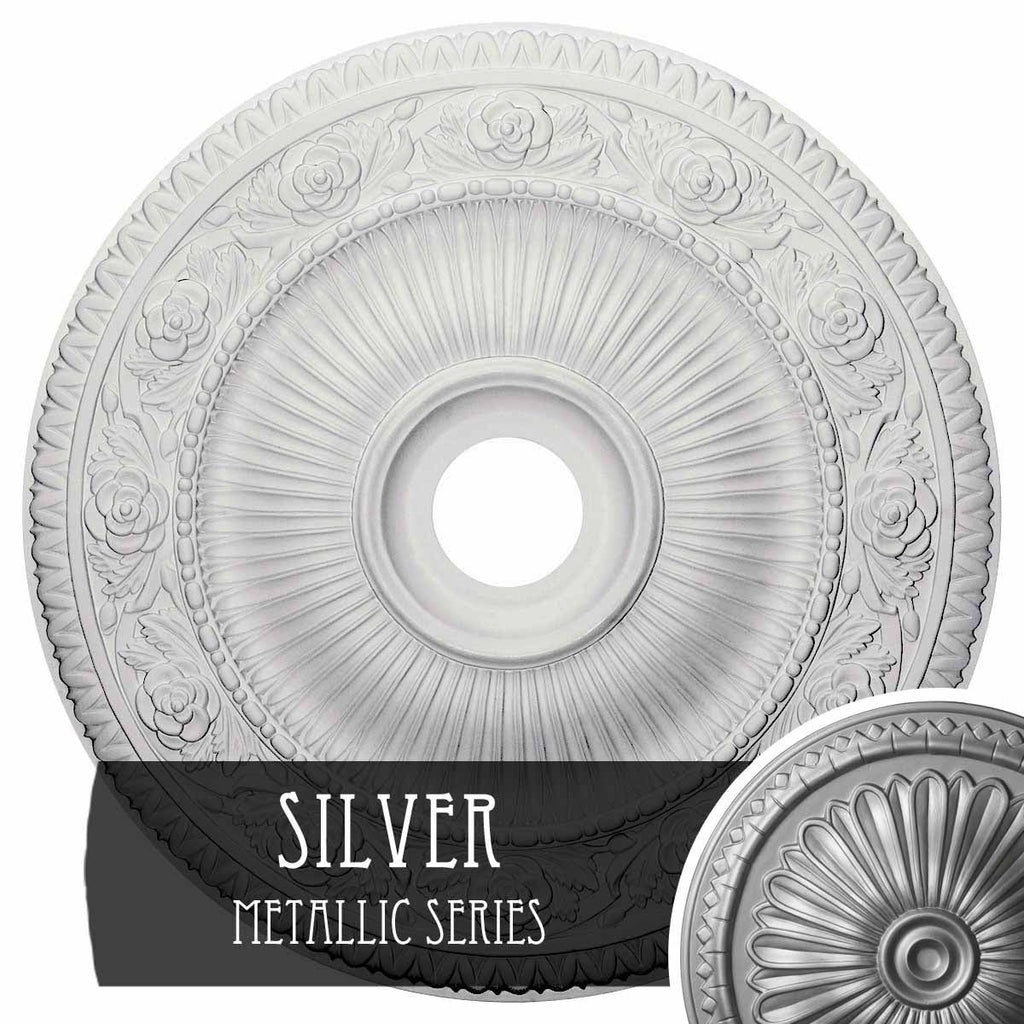Hand-Painted Silver Ceiling Medallion K661493