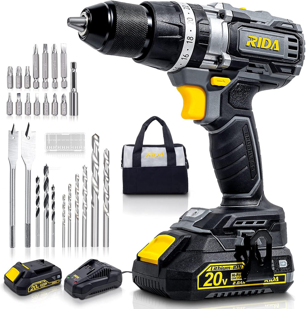 20V Cordless Electric Power Drill Set with 2.0AH Li-Battery Q82120