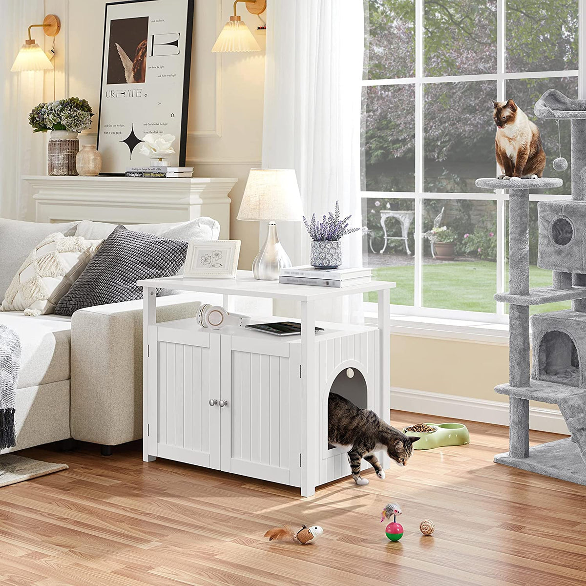 Cat Litter Box Enclosure with Storage Shelf C60496
