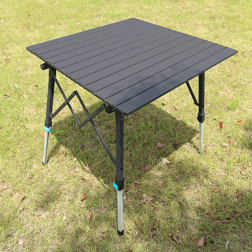 Height Adjustable Aluminum Folding Camping Table with Carry Bag H13745