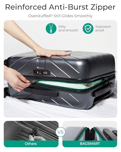 Black 20 inch Polycarbonate Hardside Carry On Luggage H330805