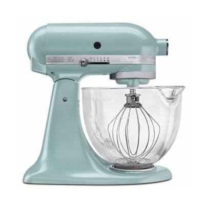 Electric Blue 5 Quart Stand Mixer with Glass Bowl L145
