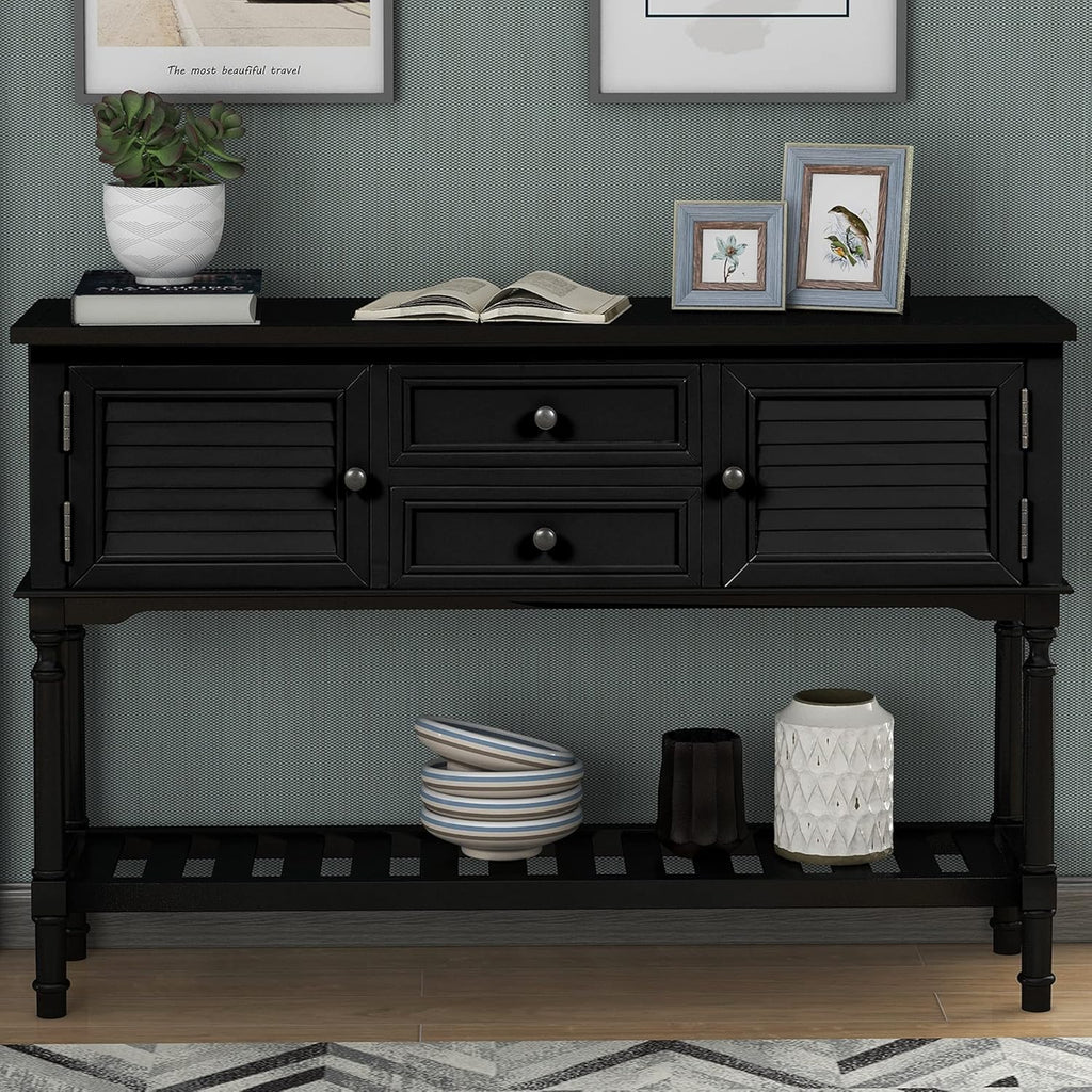 Navy Blue MDF 6 Drawer Sideboard Console Table Q153379