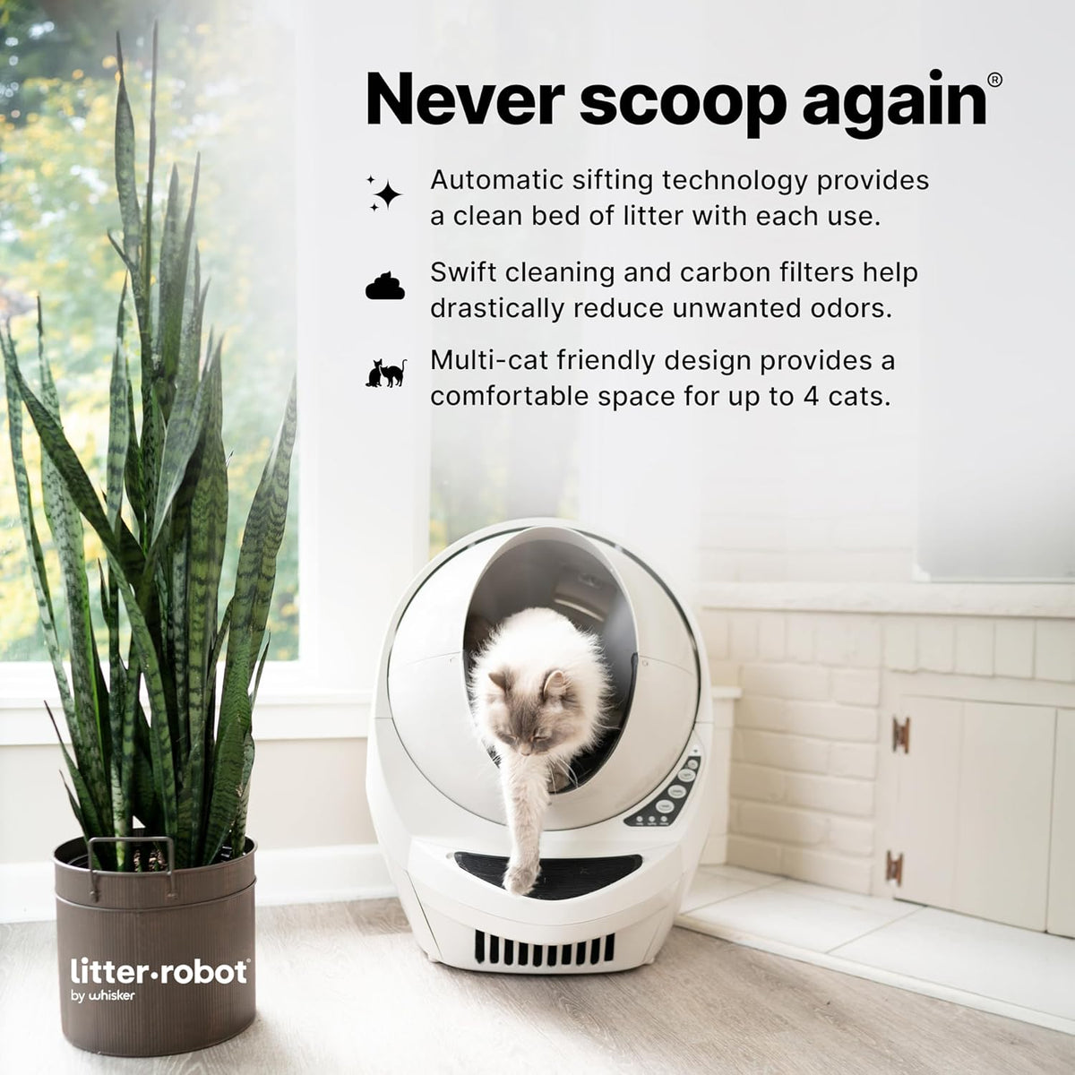 Beige Automatic Self-Cleaning Cat Litter Box D221025