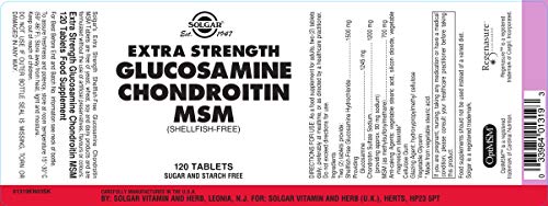 Triple Strength Glucosamine Chondroitin MSM, 120 Tablets X24390