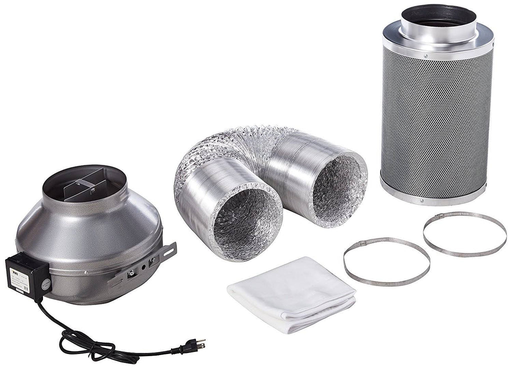 8 inch 750 CFM Inline Fan Carbon Filter Ducting Combo K788