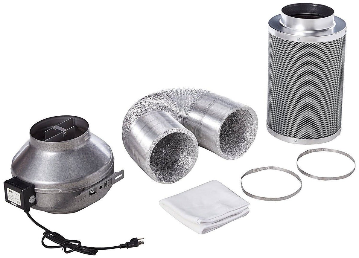 8 inch 750 CFM Inline Fan Carbon Filter Ducting Combo K788