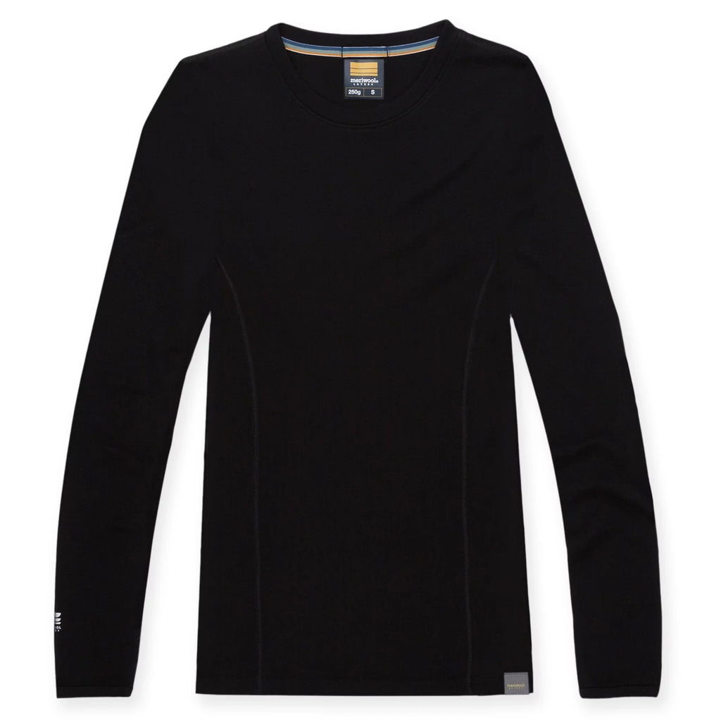 Black Merino Wool Midweight Baselayer Crew A545