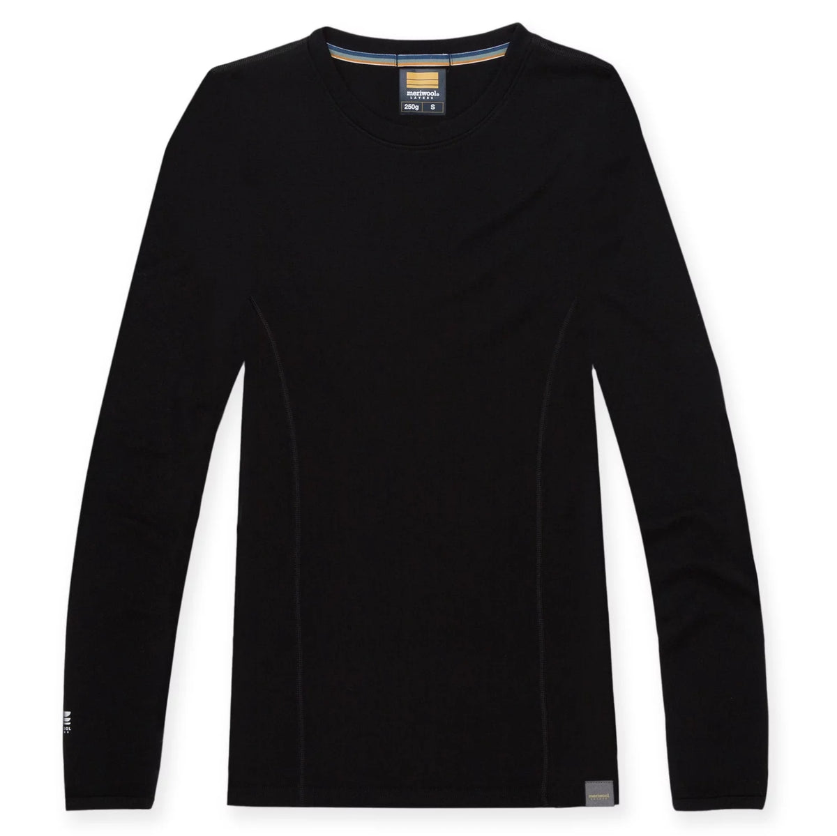 Black Merino Wool Midweight Baselayer Crew A545