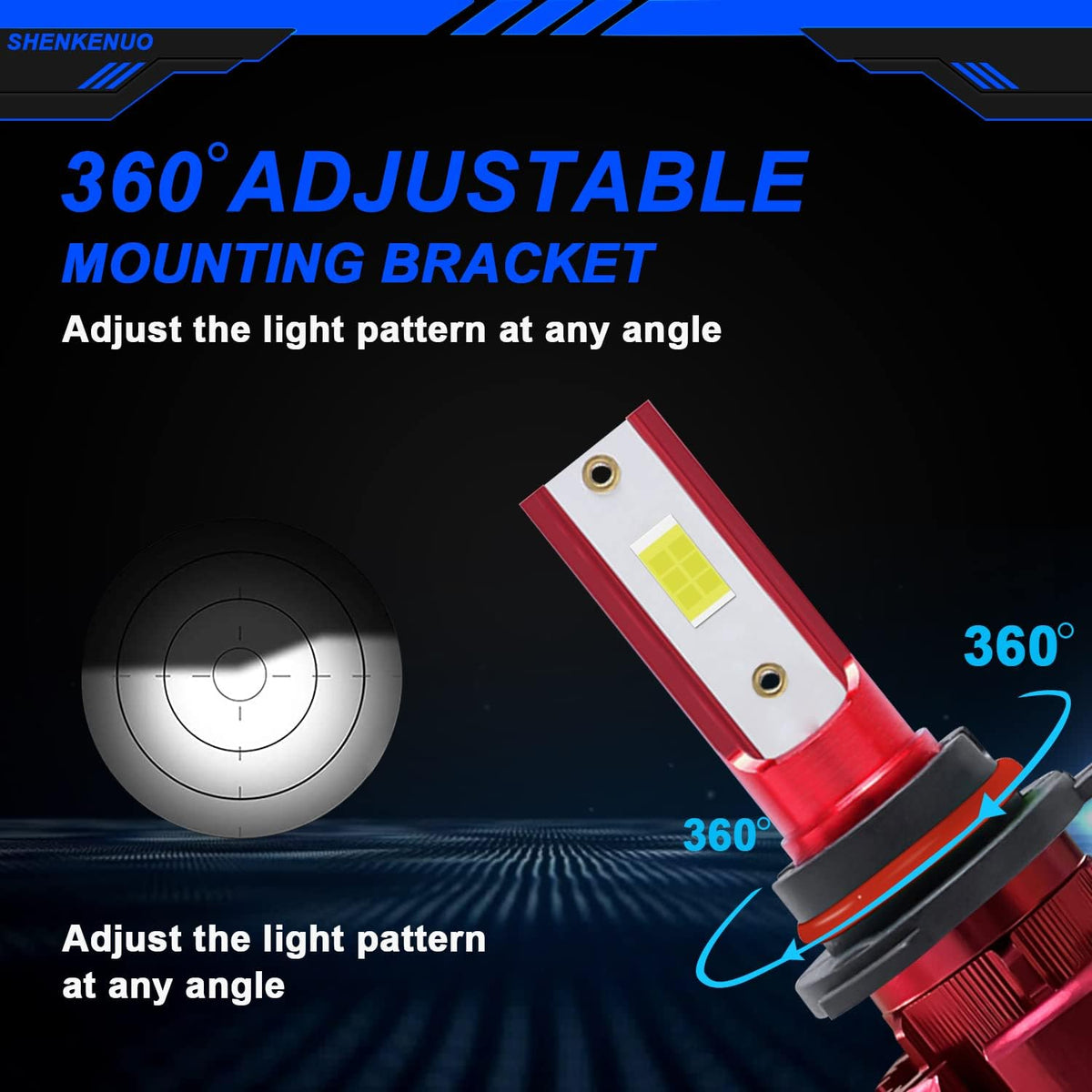 LED Headlight Bulbs 9005/HB3 High Beam + 9006/HB4 Low Beam Pack of 4 M386