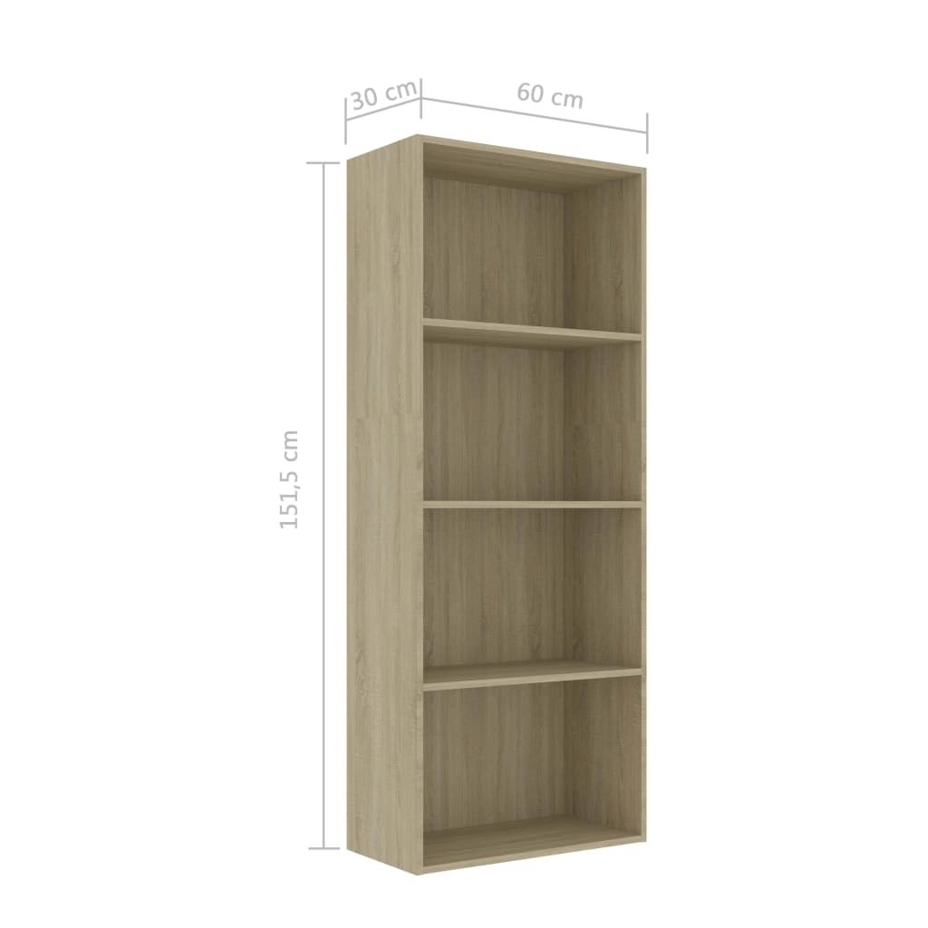4-Tier Book Cabinet Sonoma Oak Chipboard O711